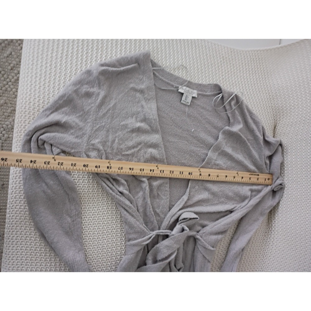 Rachel Zoe Oversized Elegant Long Cardigan Knit Belted Pockets Beige Size L - Picture 5 of 6